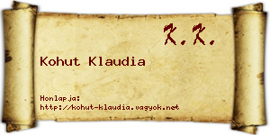 Kohut Klaudia névjegykártya